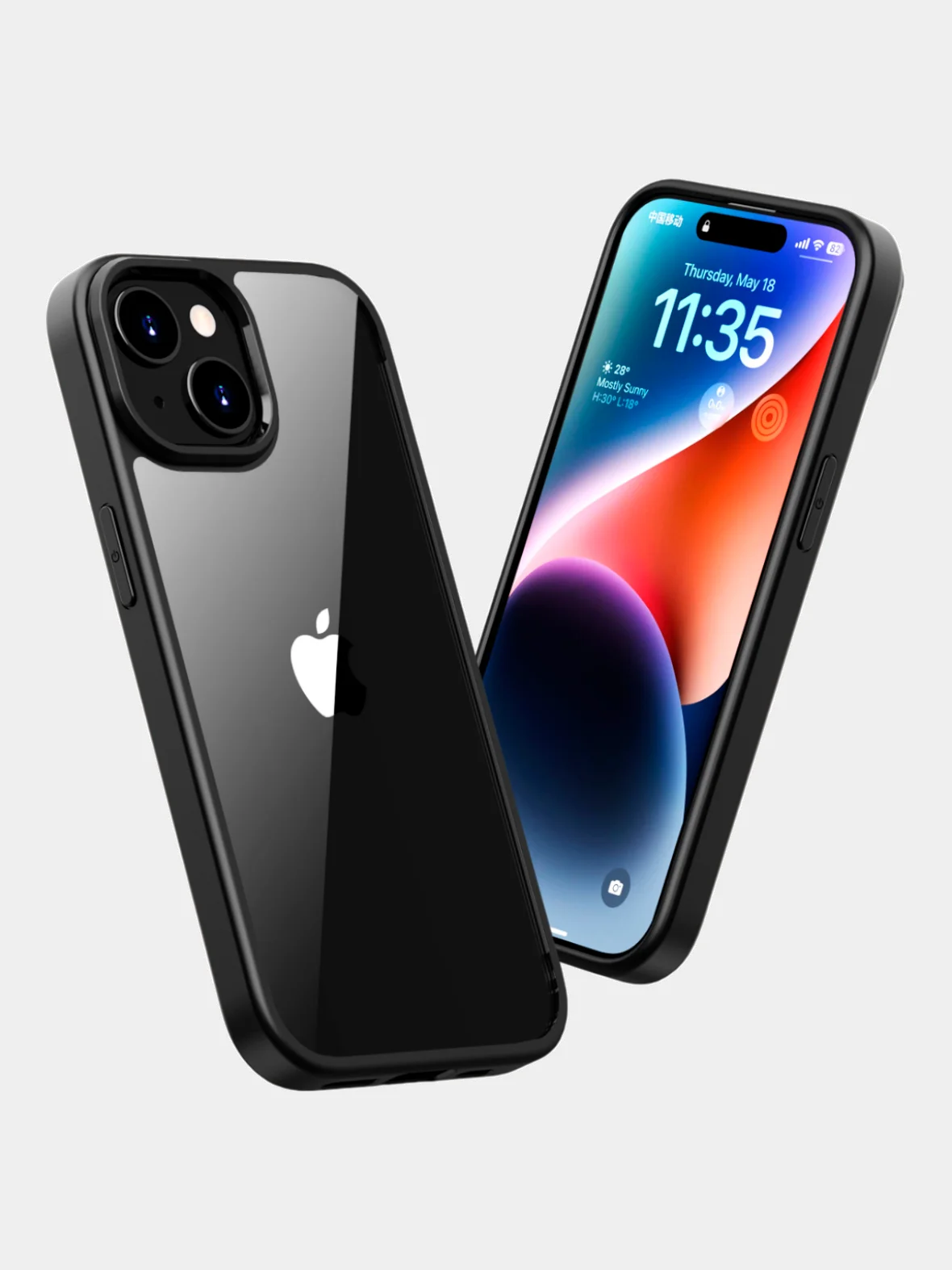 Прозрачный чехол для Apple IPhone 14 и 14 Plus / Айфон 14 и 14 + с силиконовым кантом