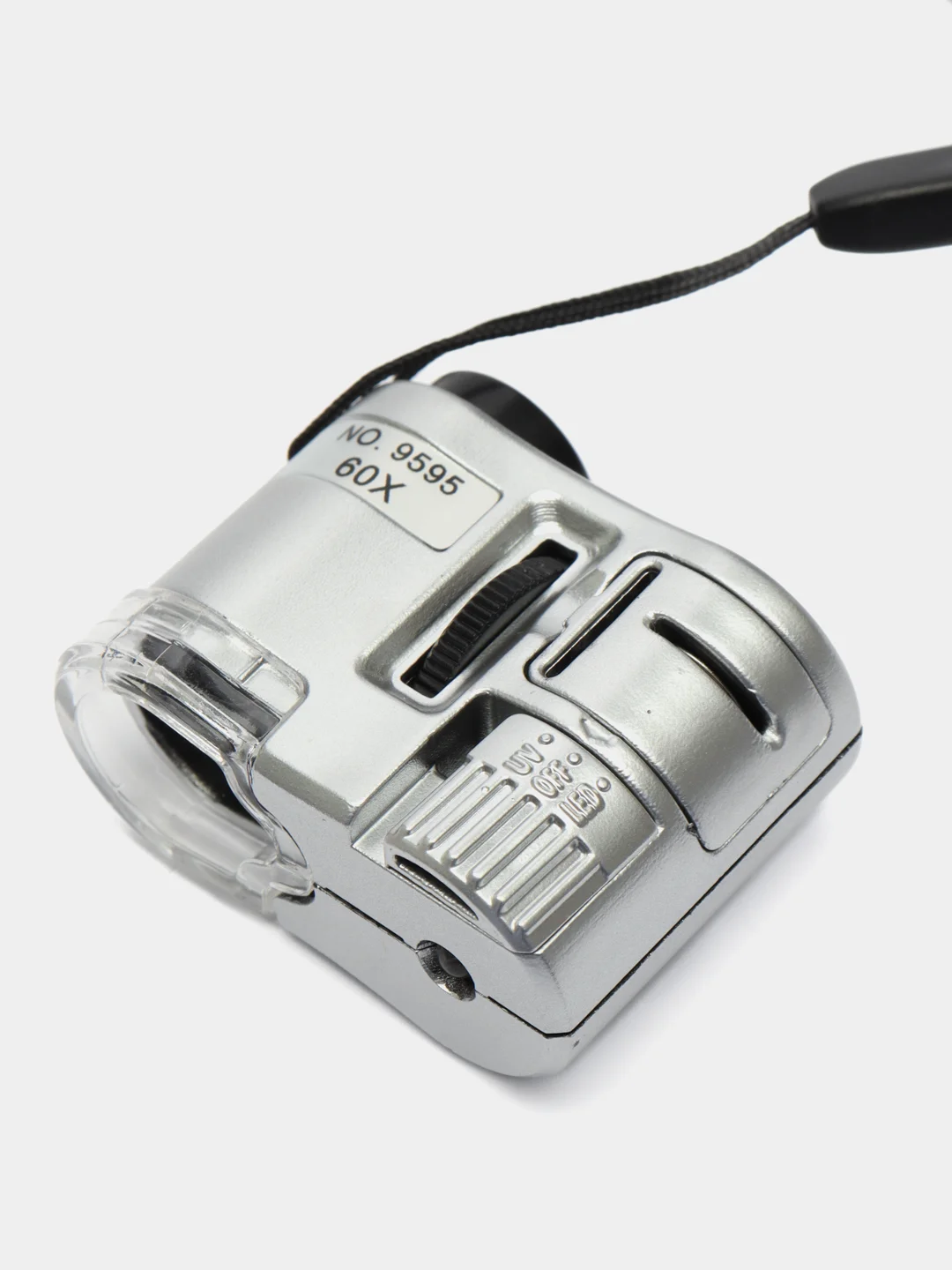 Микроскоп Pro Legend 60x мини, с подсветкой на прищепке (1 LED) и ультрафиолетом
