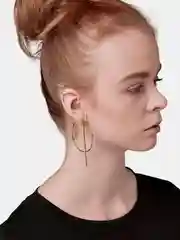 Серебряный круглые серьги c подвеской