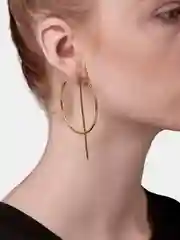 Серебряный круглые серьги c подвеской