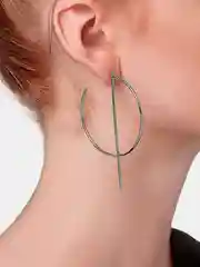 Серебряный круглые серьги c подвеской