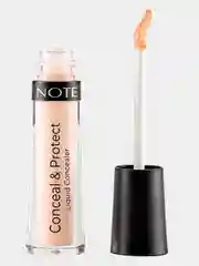 Светло-бежевый консилер жидкий маскирующий защитный Note Cosmetique conceal & protect liquid concealer