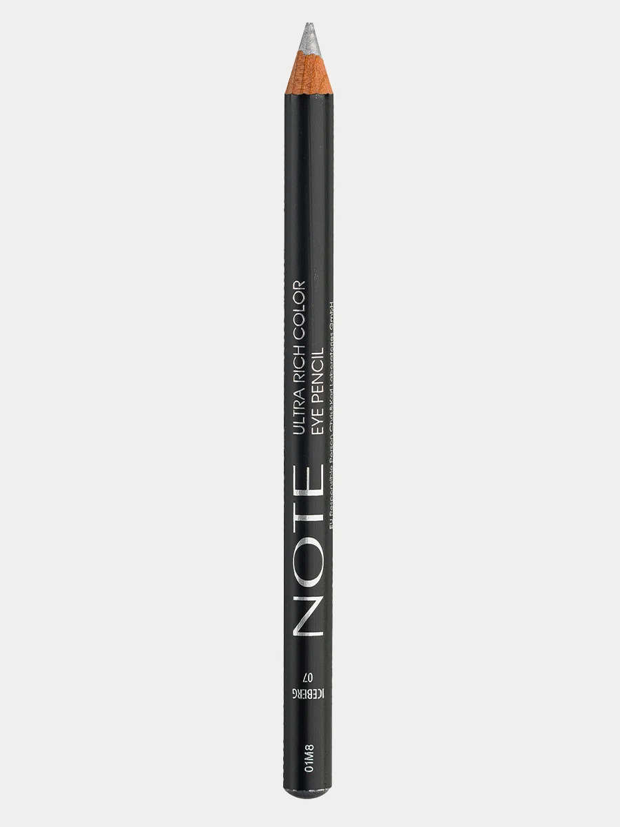 Серебряный карандаш для глаз NOTE Cosmetique ultra rich color eye pencil насыщенного цвета