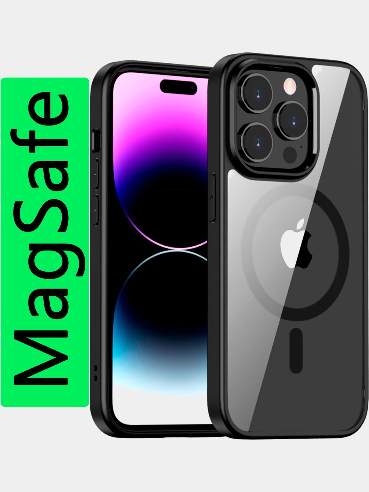 Угольный прозрачный чехол для Apple IPhone 14 Pro и 14 Pro Max / Айфон 14 Про и 14 Про Макс