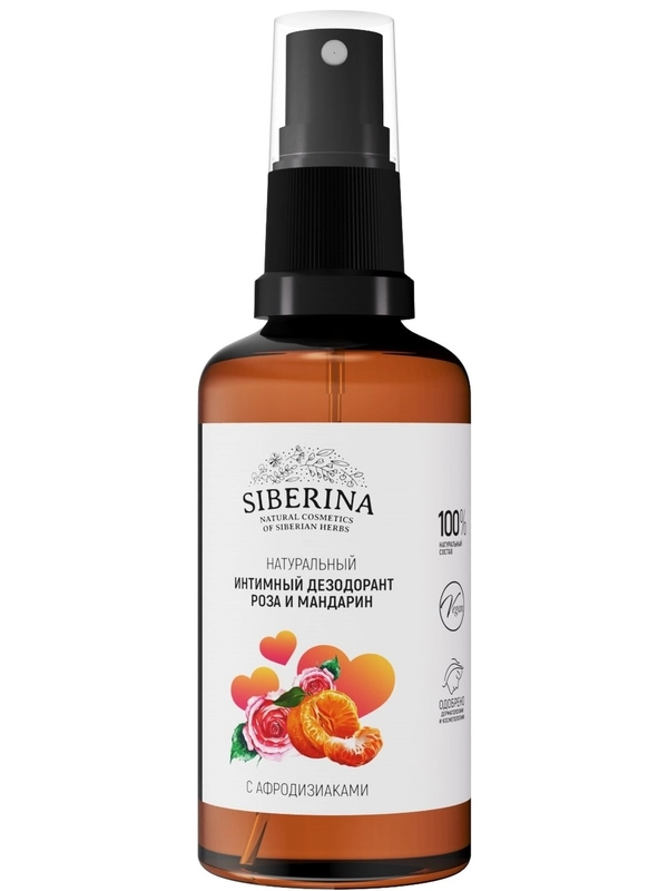 Интимный дезодорант Siberina "Роза и мандарин" с афродизиаками