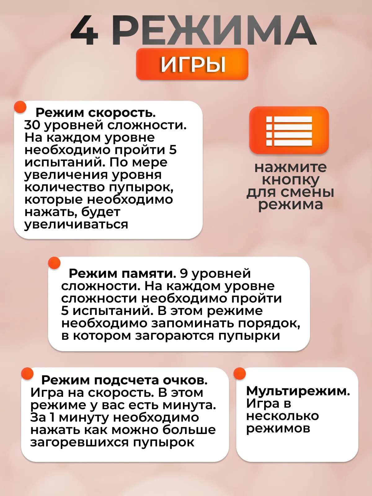 Синий электронный Поп Ит игрушка для детей, Попыт, Попит, Pop It, Popit, Симл, Димпл