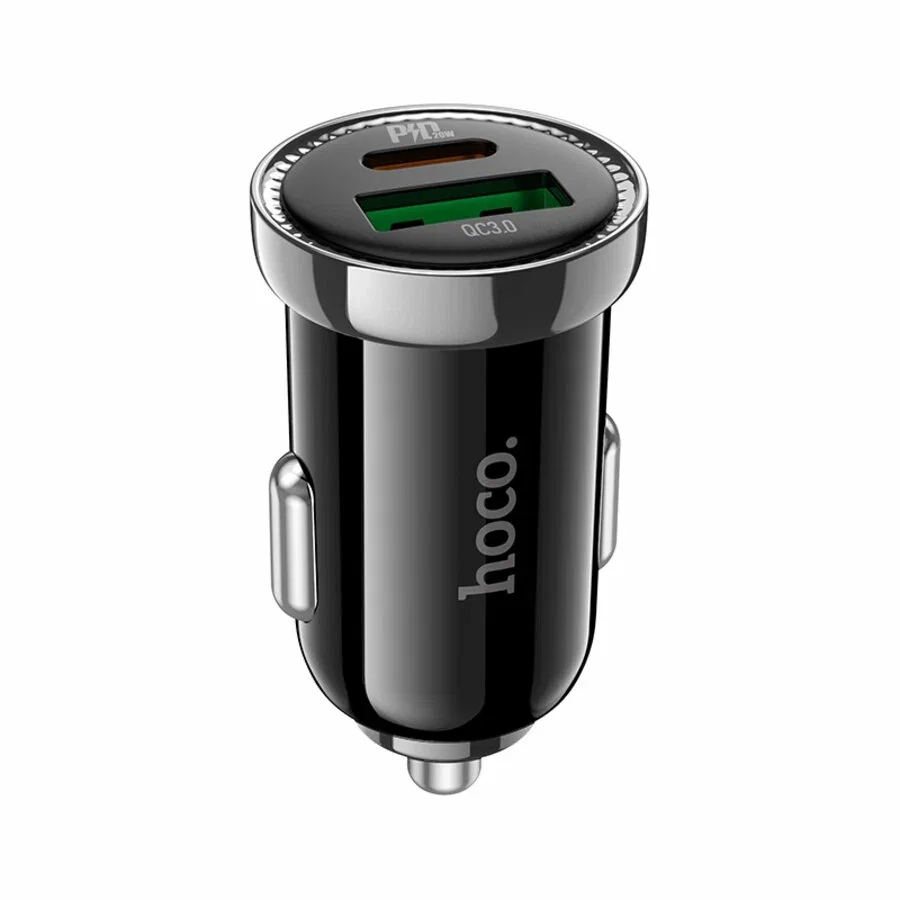 Автомобильное зарядное устройство Hoco Z44 Leading USB+USB Type-C PD + QC3.0 (черное)
