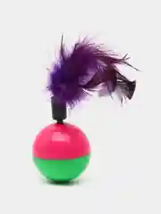 Игрушка для кошек Неваляшка с пером/ когтеточка/ мяч для кошки с пером/ шарик с перьями