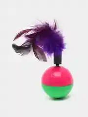 Игрушка для кошек Неваляшка с пером/ когтеточка/ мяч для кошки с пером/ шарик с перьями