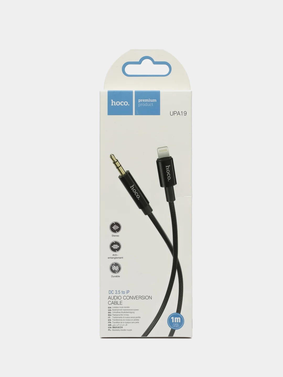 Хром кабель AUX Hoco UPA 19, Type-C, Lightning Iphone