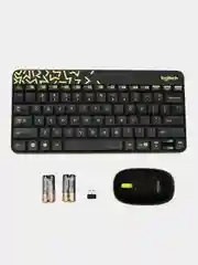 Logitech Комплект мышь + клавиатура беспроводная MK240, Английская раскладка, черный