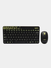 Logitech Комплект мышь + клавиатура беспроводная MK240, Английская раскладка, черный