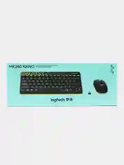 Logitech Комплект мышь + клавиатура беспроводная MK240, Английская раскладка, черный