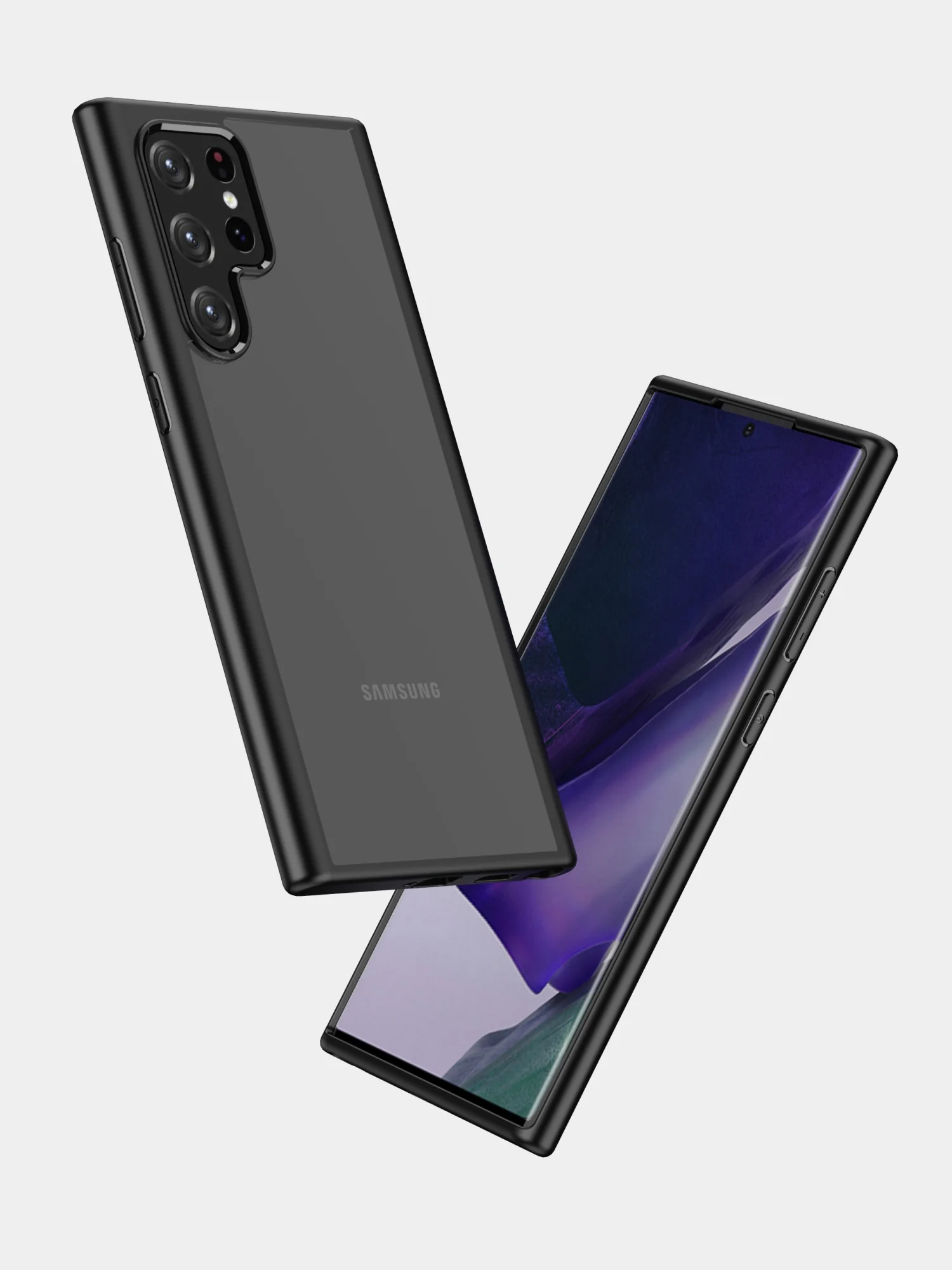 Прозрачный чехол для Samsung S22 Ultra / Самсунг S22 Ультра с силиконовым кантом