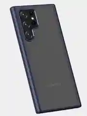 Темно-синий прозрачный чехол для Samsung S22 Ultra / Самсунг S22 Ультра с силиконовым кантом