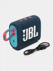 Синий портативная колонка, Bluetooth, JBL GO3