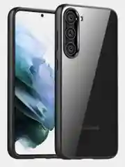 Черный прозрачный чехол для Samsung S23 / Самсунг S23 с силиконовым кантом Crystal Case
