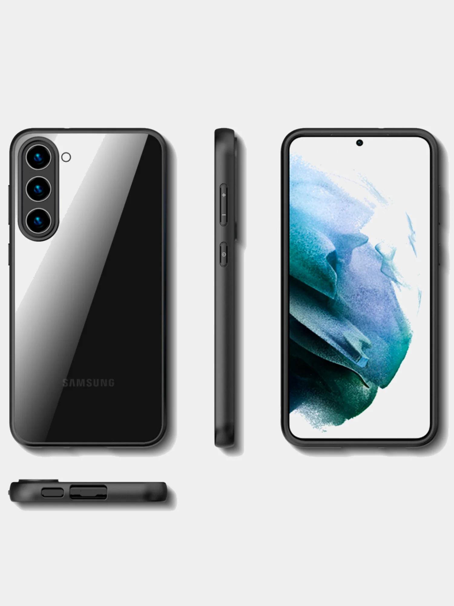 Прозрачный чехол для Samsung S23 / Самсунг S23 с силиконовым кантом Crystal Case