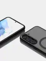 Угольный прозрачный чехол для Samsung S23 Plus / Самсунг S23 + с силиконовым кантом Crystal Case