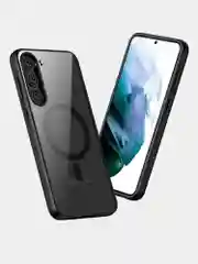 Угольный прозрачный чехол для Samsung S23 Plus / Самсунг S23 + с силиконовым кантом Crystal Case