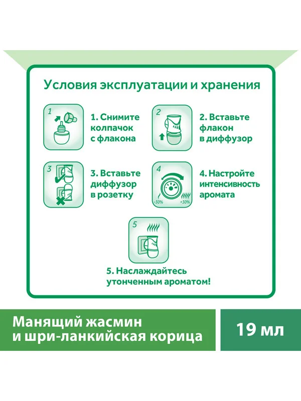 Сменный флакон для диффузора Air Wick Botanica Жасмин и корица, 19 мл