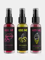 Набор съедобных неоновых лубрикантов "Kiss me" (Мороженое, Вишня, Банан), 100 мл
