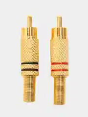 Разъем RCA штекер металл на кабель, пайка, красный и черный (2 полосы), Gold, Pro Legend