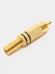 Разъем RCA штекер металл на кабель, пайка, красный и черный (2 полосы), Gold, Pro Legend