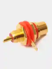 Разъем RCA гнездо металл с изолятором на корпус, красный и черный (2 шт), Gold, Pro Legend