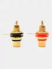 Разъем RCA гнездо металл с изолятором на корпус, красный и черный (2 шт), Gold, Pro Legend