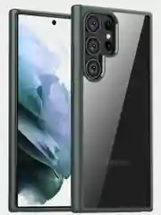 Черный прозрачный чехол для Samsung S23 Ultra / Самсунг S23 Ультра с силиконовым кантом