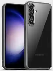 Серый прозрачный чехол для Samsung S24 / Самсунг S24 с силиконовым кантом Crystal Case