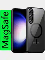 Угольный прозрачный чехол для Samsung S24 / Самсунг S24 с силиконовым кантом Crystal Case