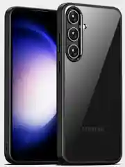 Бирюзовый прозрачный чехол для Samsung S24 / Самсунг S24 с силиконовым кантом Crystal Case