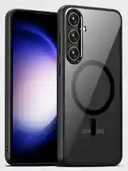 Бирюзовый прозрачный чехол для Samsung S24 / Самсунг S24 с силиконовым кантом Crystal Case