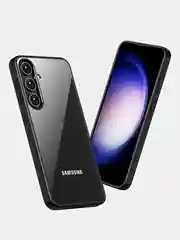 Бирюзовый прозрачный чехол для Samsung S24 / Самсунг S24 с силиконовым кантом Crystal Case