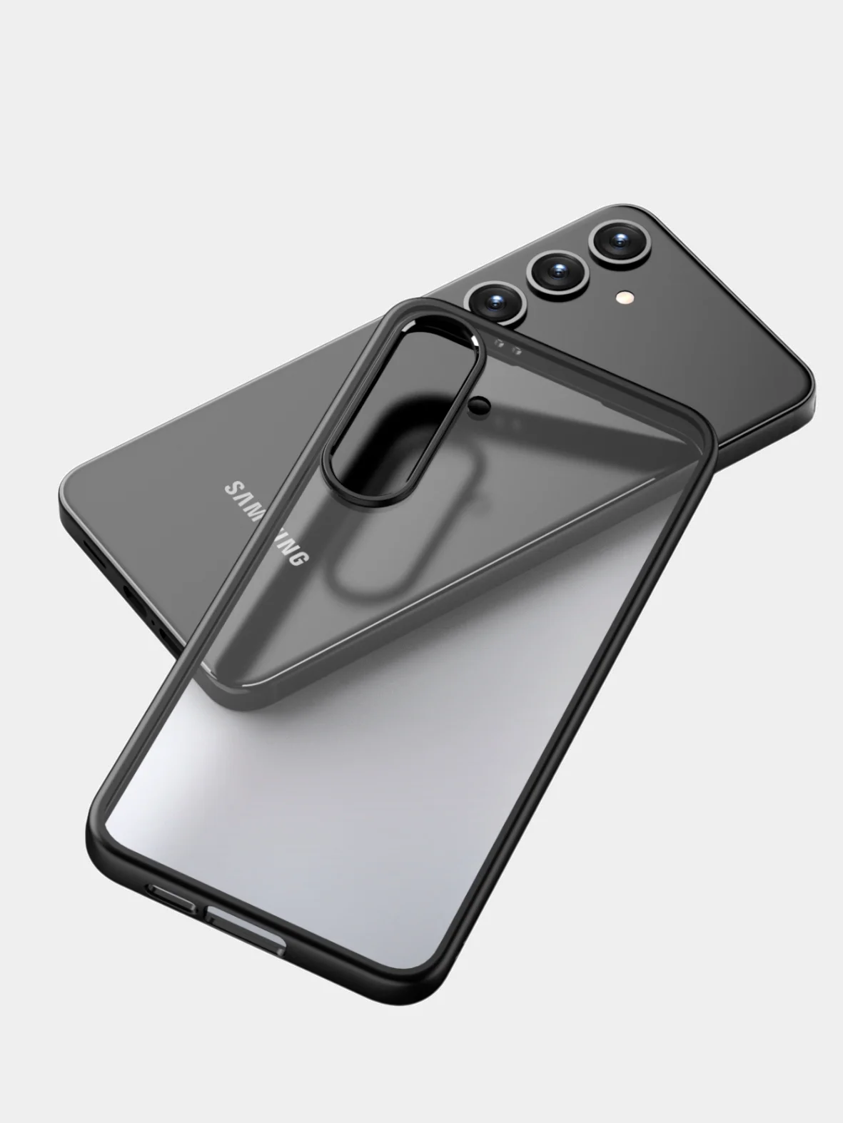 Бирюзовый прозрачный чехол для Samsung S24 / Самсунг S24 с силиконовым кантом Crystal Case
