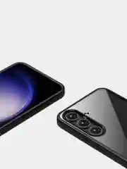 Бирюзовый прозрачный чехол для Samsung S24 / Самсунг S24 с силиконовым кантом Crystal Case