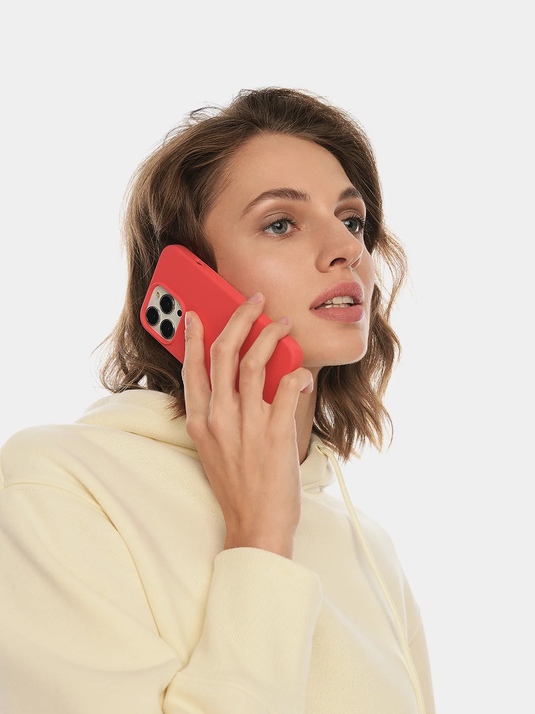 Красный чехол uBear Touch Mag Сase, Liquid silicone, для iPhone 13 Pro, MagSafe Compatible