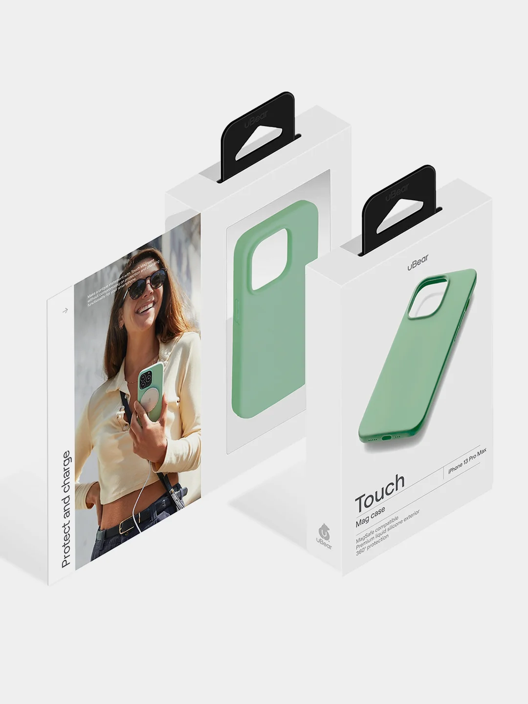 Бирюзовый чехол uBear Touch Mag Сase Liquid Silicone для iPhone 13 Pro Max, MagSafe Compatible