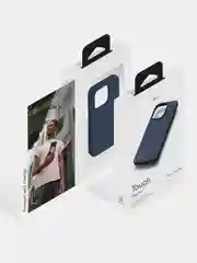 Темно-синий чехол uBear Touch Mag Сase Liquid Silicone для iPhone 13 Pro Max, MagSafe Compatible