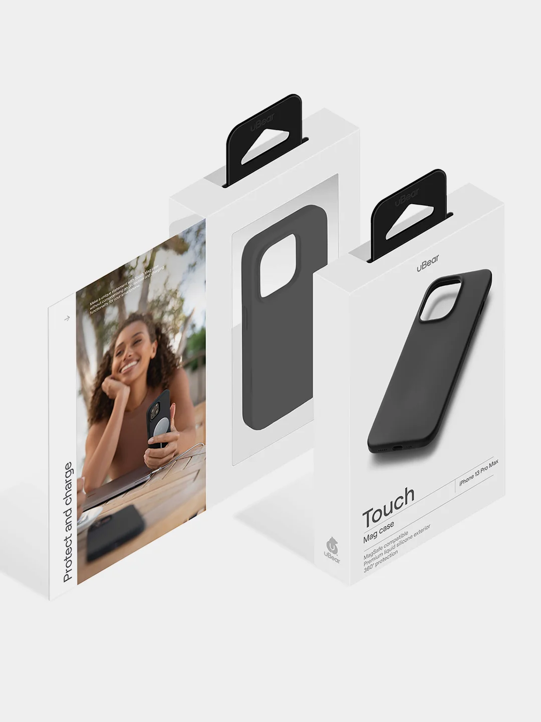 Черный чехол uBear Touch Mag Сase Liquid Silicone для iPhone 13 Pro Max, MagSafe Compatible