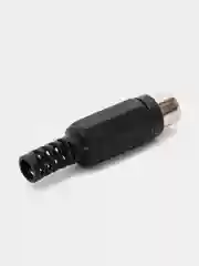 Разъем RCA гнездо пластик на кабель, черный, Pro Legend