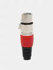 Разъем XLR 3P гнездо металл цанга на кабель, красный, Pro Legend