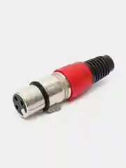 Разъем XLR 3P гнездо металл цанга на кабель, красный, Pro Legend
