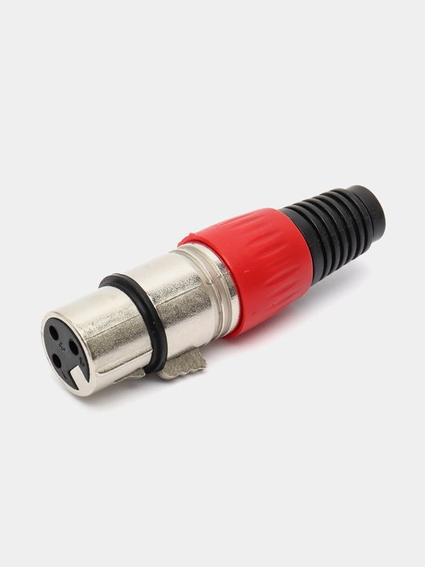Разъем XLR 3P гнездо металл цанга на кабель, красный, Pro Legend