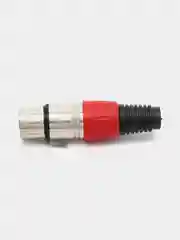 Разъем XLR 3P гнездо металл цанга на кабель, красный, Pro Legend