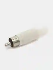 Разъем RCA штекер пластик на кабель, белый, Pro Legend
