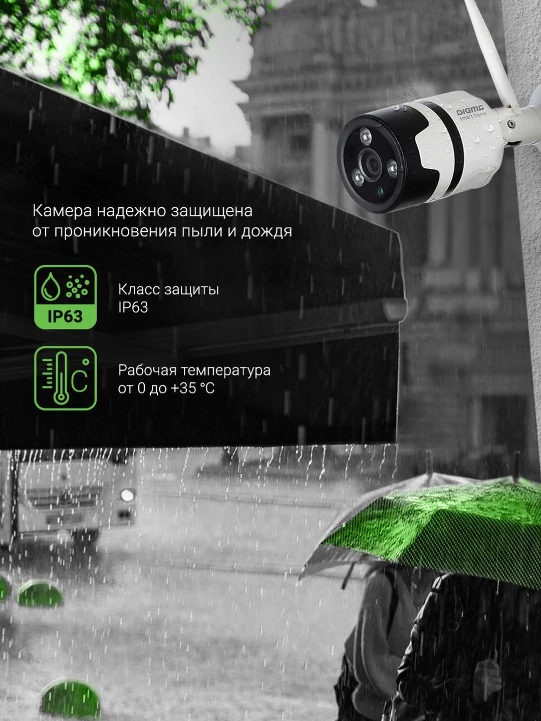 Камера видеонаблюдения IP Digma DiVision 600, 3.6 мм, белый, dv600