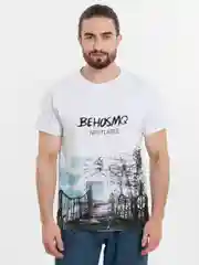 Футболка мужская с принтом-белая